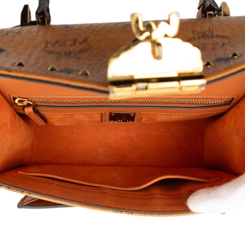 Mcm Medium Visetos Coated Canvas Patricia Pocket Top Handle Bag - 4