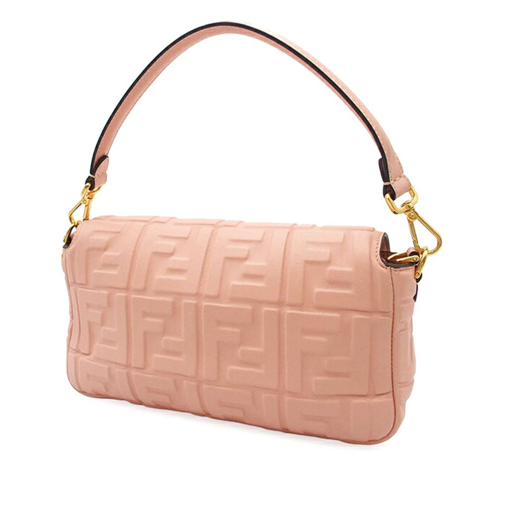 Fendi Zucca Embossed Leather Baguette Satchel - 2