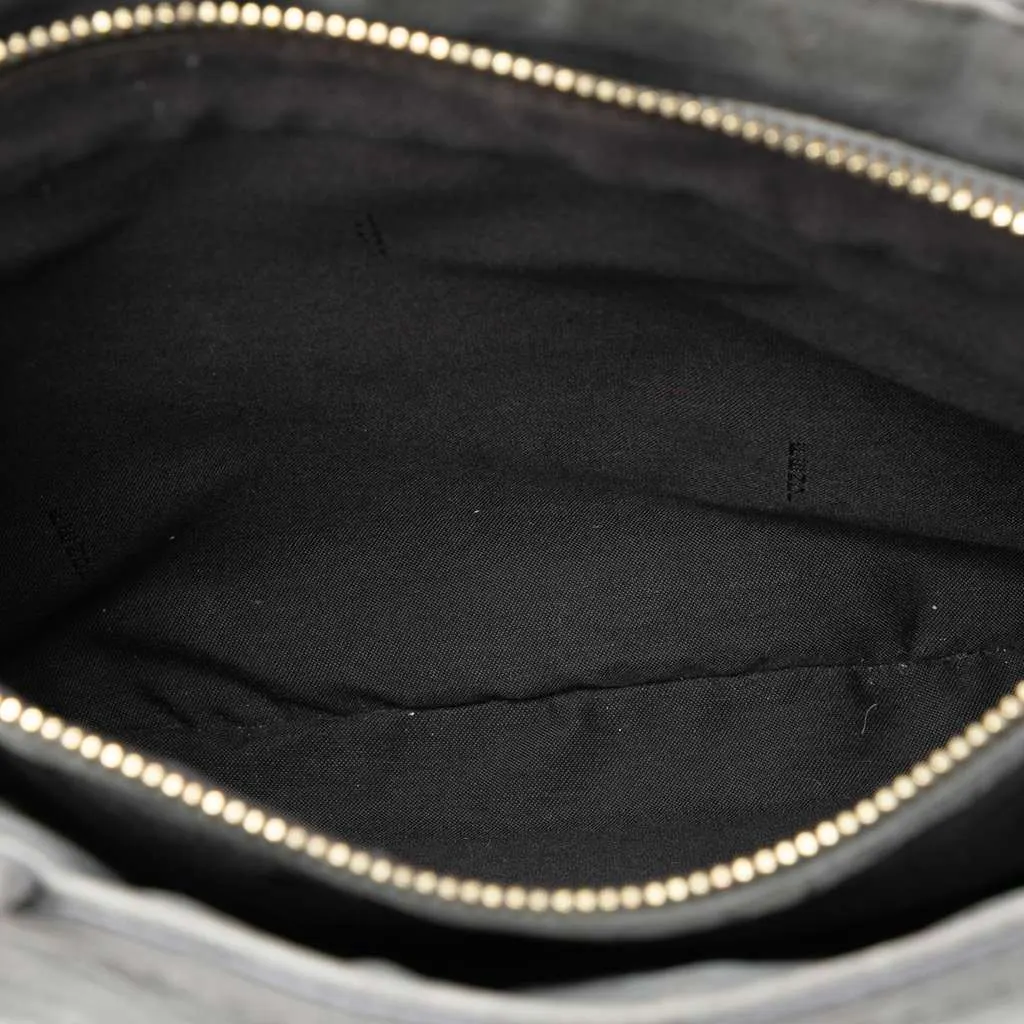 Fendi Nubuck FF Chains Tote Grey Leather Good - Model View