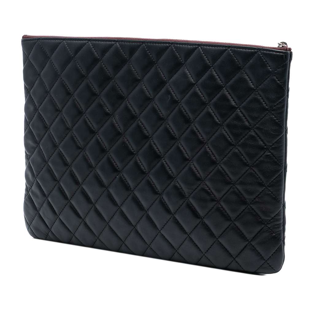 Chanel Large Quilted Lambskin O Case Clutch - 2