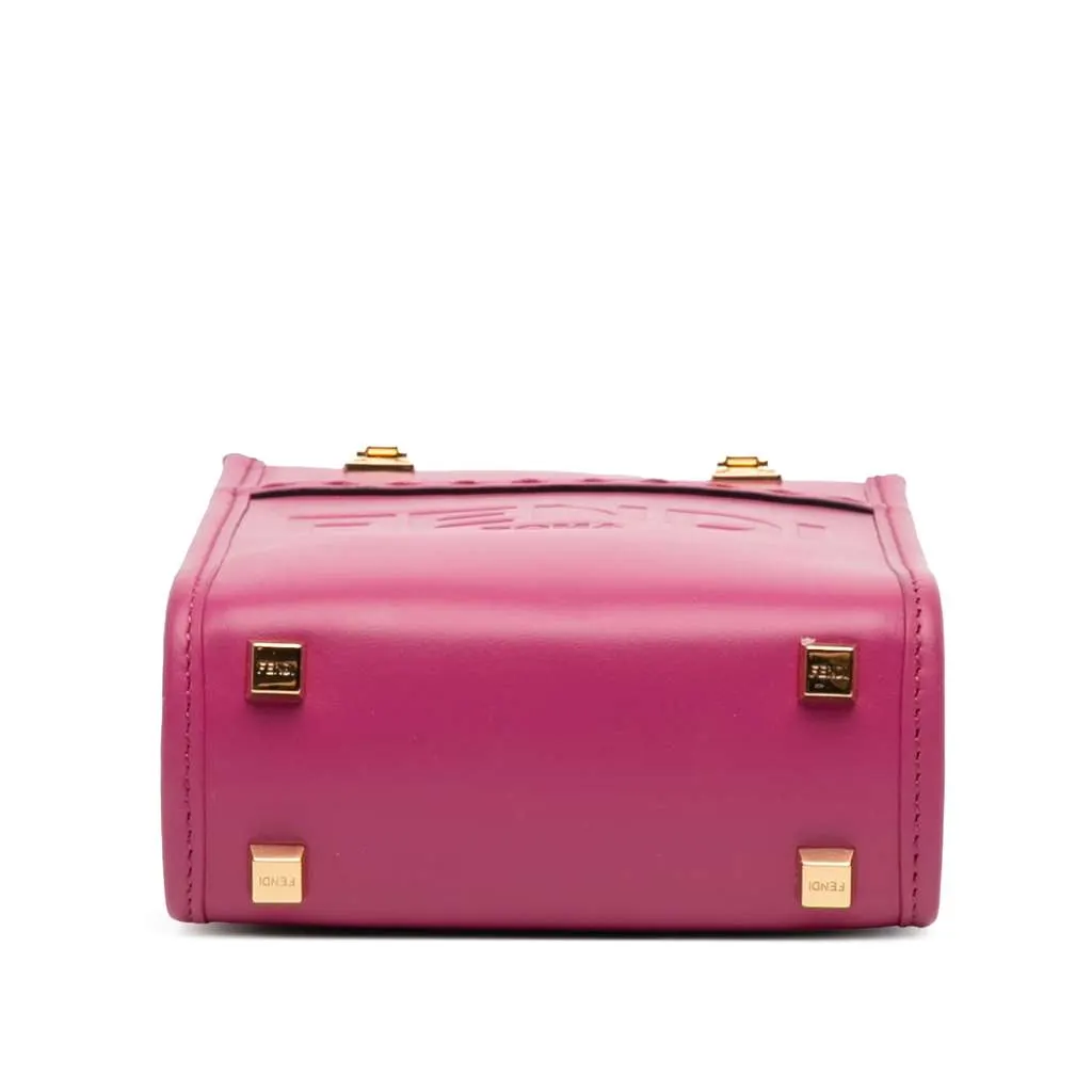 Fendi Mini Leather Sunshine Shopper Tote Pink Leather Very good - Inside View