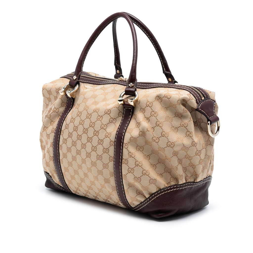 Gucci GG Canvas Horsebit Nail Boston Bag - 2