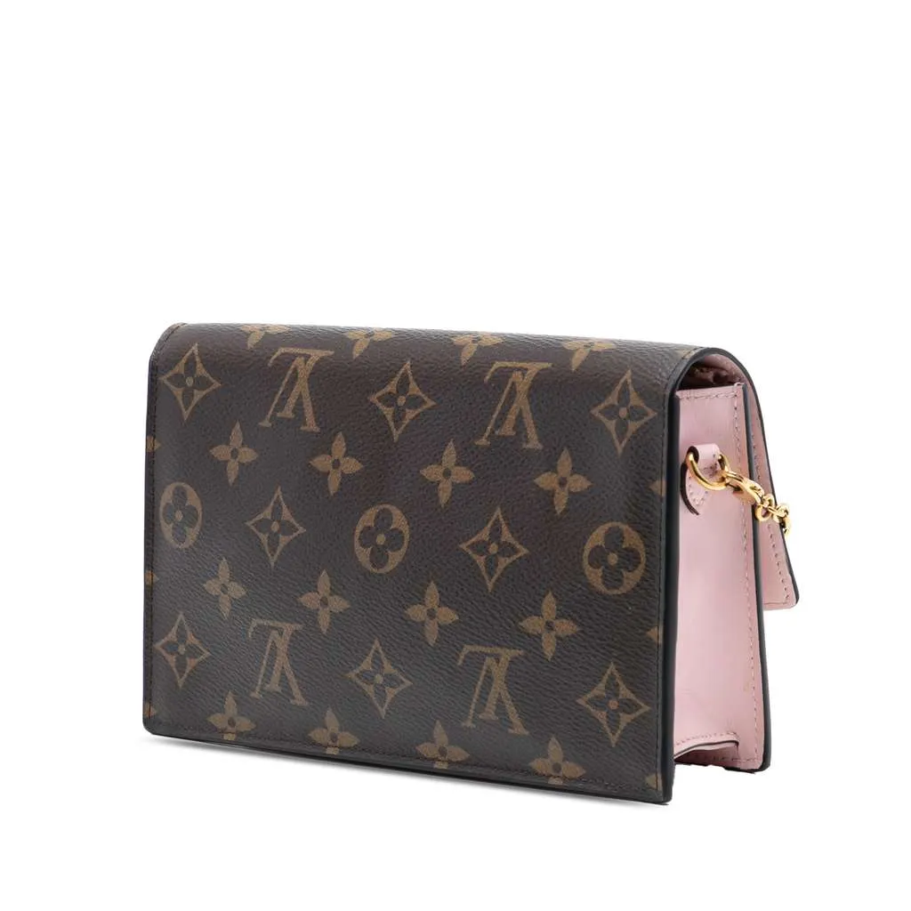 Louis Vuitton Monogram Flore Wallet On Chain Brown Very good - Back View