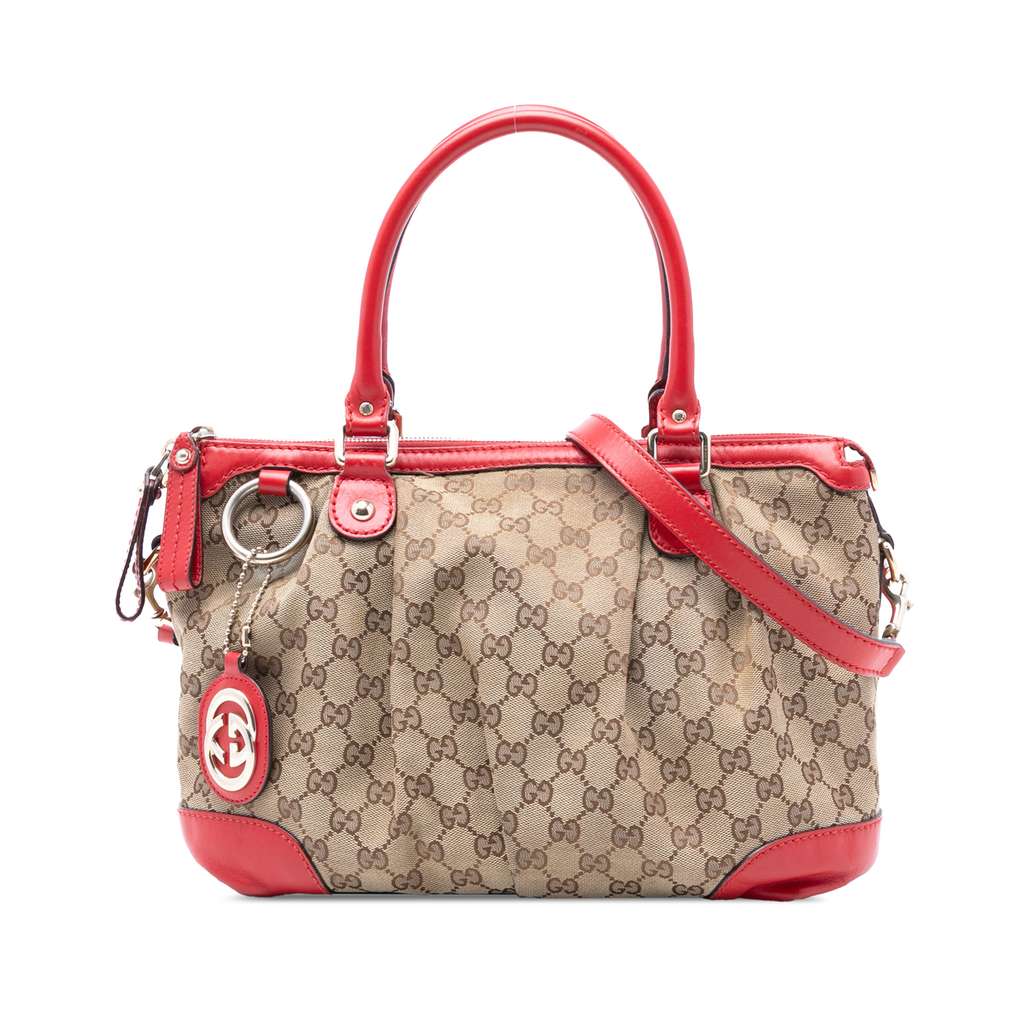 Gucci Diamante Canvas Sukey Satchel