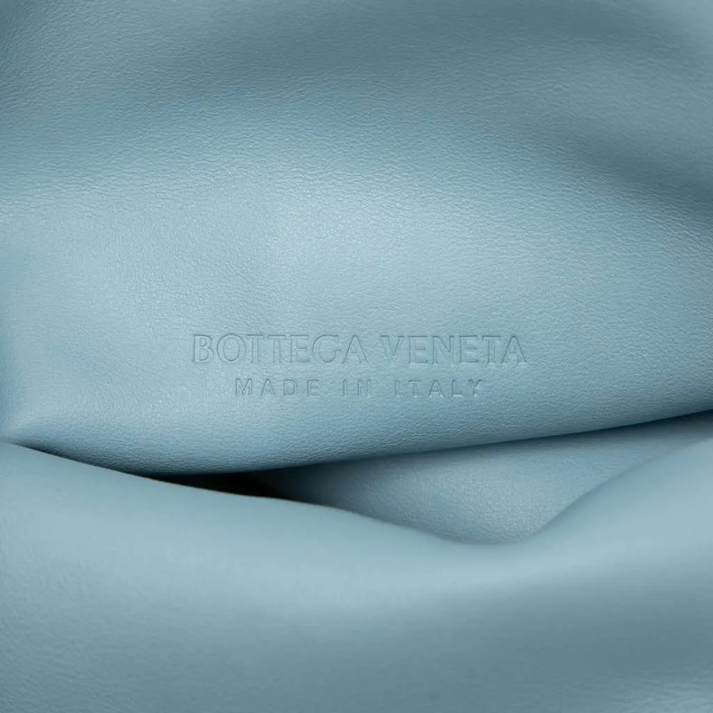 Bottega Veneta Leather BV Trine Angular Clutch Blue Leather Very good - Box View