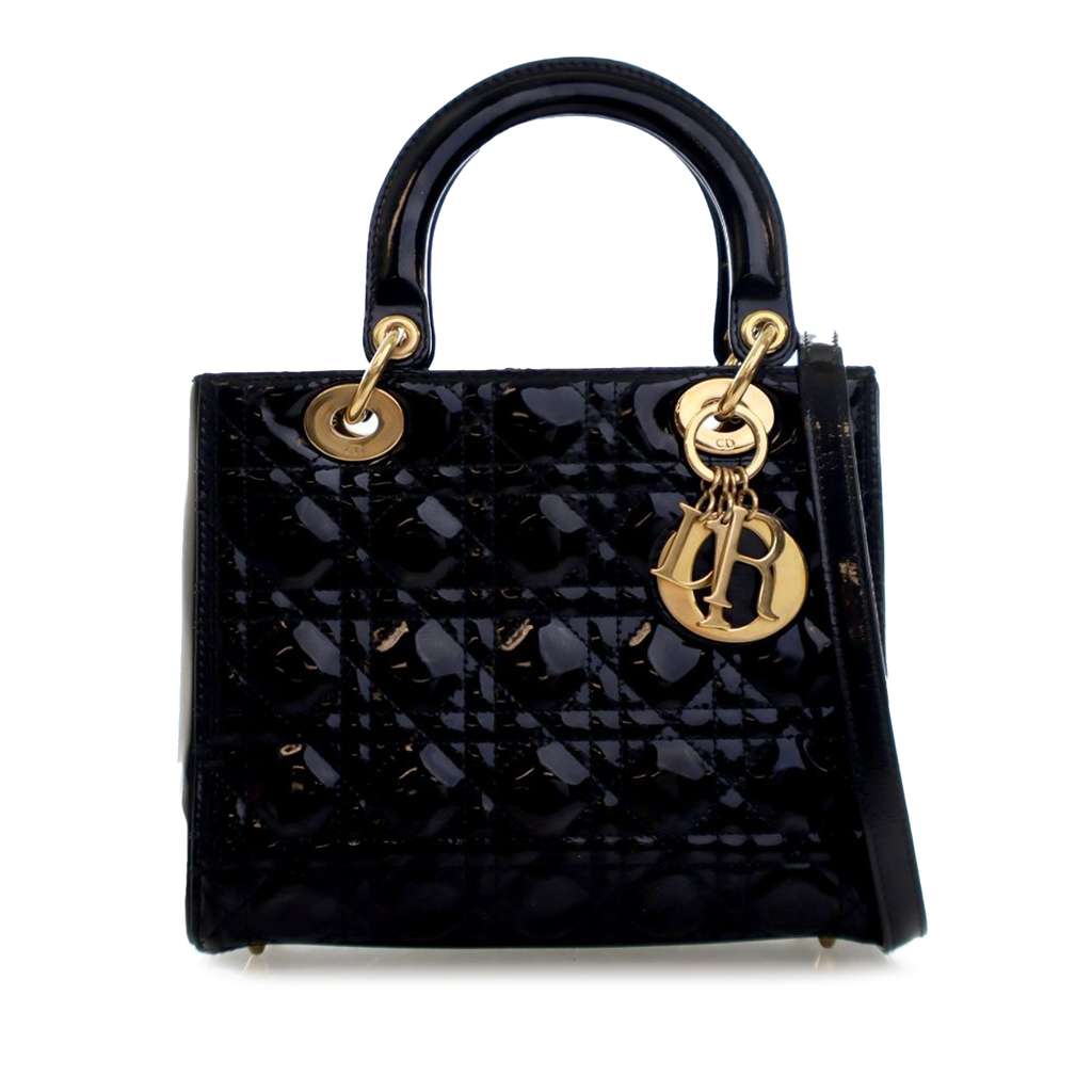 Dior Medium Patent Cannage Lady Dior