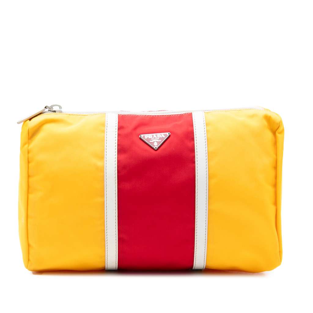 Prada Tricolor Tessuto Zip Pouch