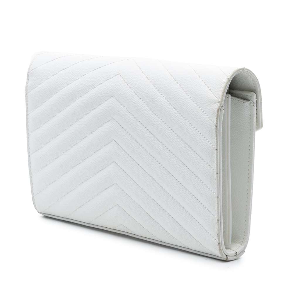 Saint Laurent Grain De Poudre Cassandre Chain Wallet - 2