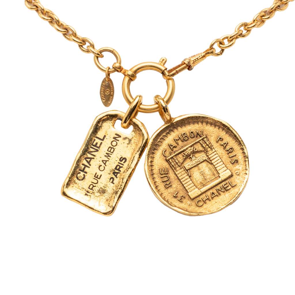Chanel Gold Plated 31 Rue Cambon Pendant Necklace - 2