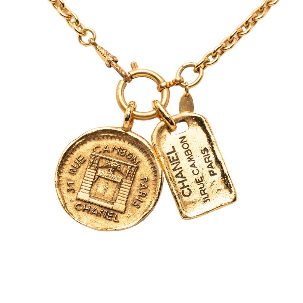 Chanel Gold Plated 31 Rue Cambon Pendant Necklace - 3