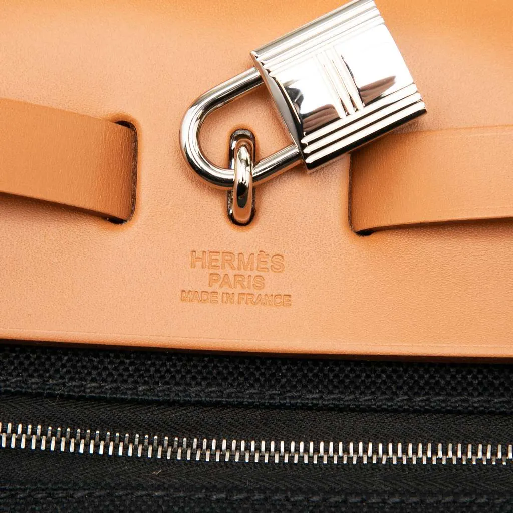 Hermès Toile Criss Viking Vache Hunter Herbag Zip 31 Brown Canvas Good - Box View