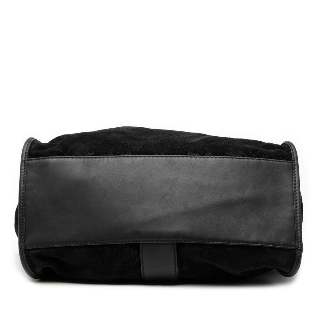 Gucci Suede Brocade Soft Stirrup Tote - 3