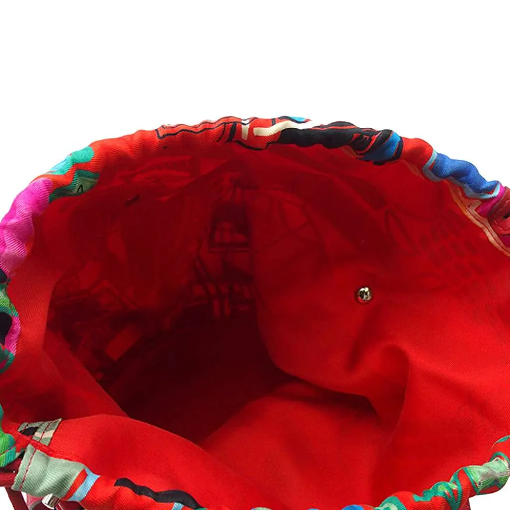 Hermès Silk and Epsom Sac Musardine Red Leather Very good - Model View