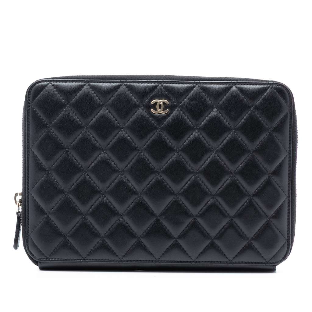 Chanel CC Grained Calfskin Classic Zipped Travel Pouch
