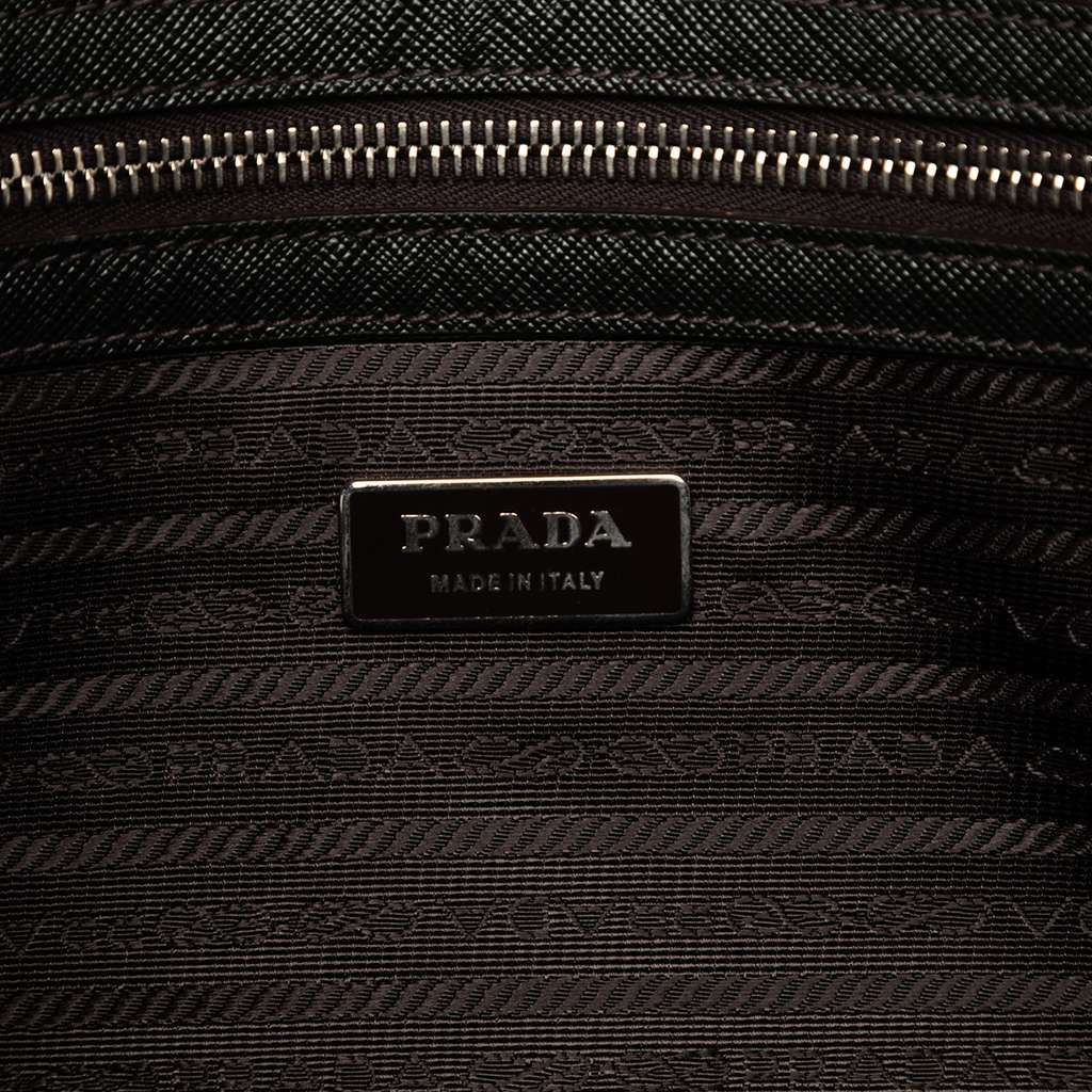 Prada Saffiano Business Bag Black Leather Good condition - Box View