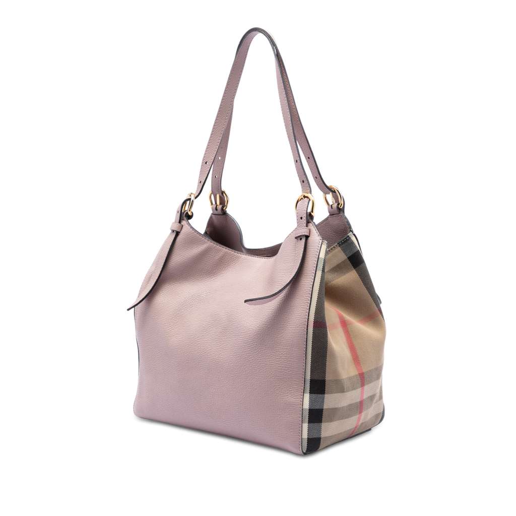 Burberry Small Leather and House Check Canvas Canterbury Tote - 2