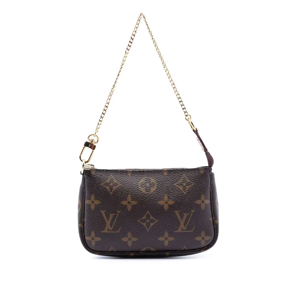 Louis Vuitton Monogram Mini Pochette Accessoires Brown Very good - Front View