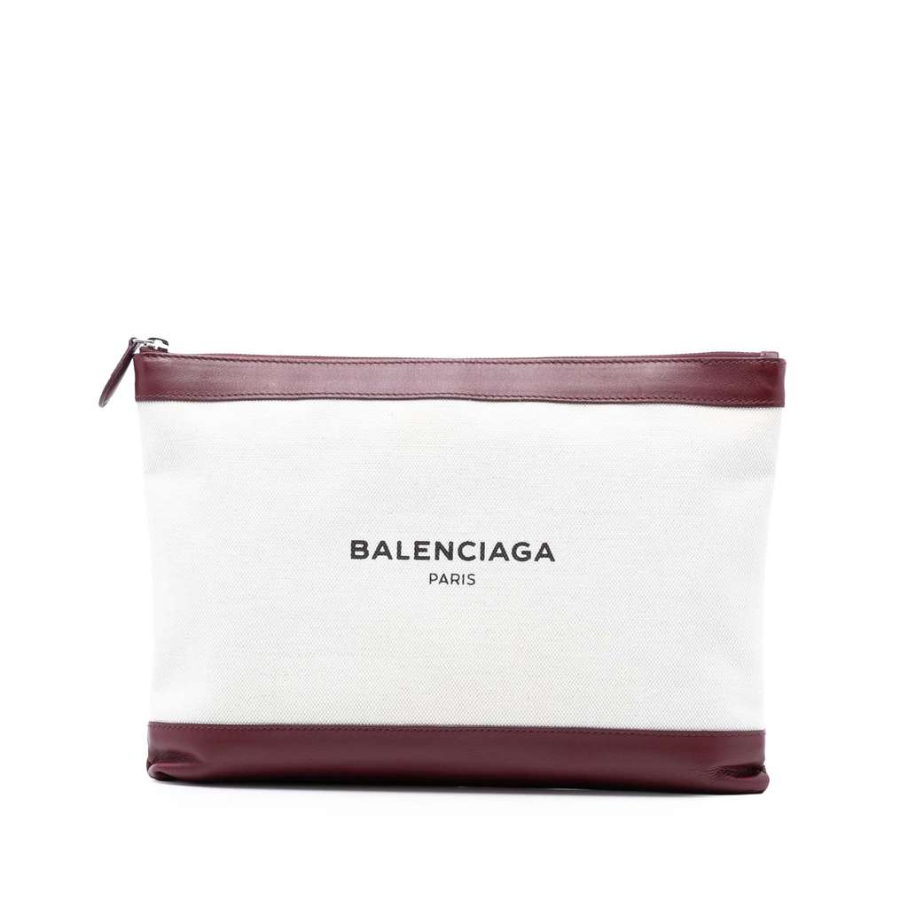 Balenciaga M Canvas Navy Clip Clutch