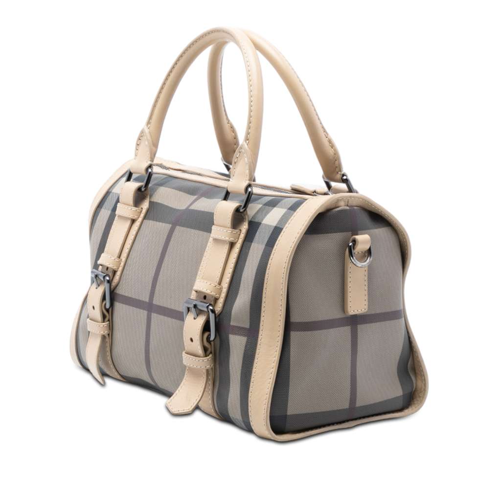 Burberry Smoke Check Coated Canvas Chester Boston Bag - 2