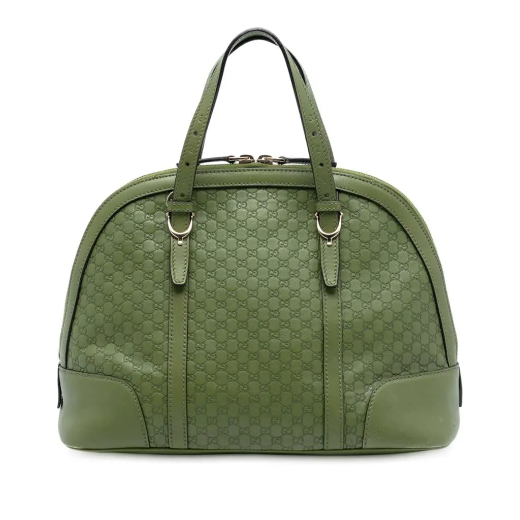 Gucci Medium Microguccissima Nice Dome Satchel Green Leather Very good - Front View