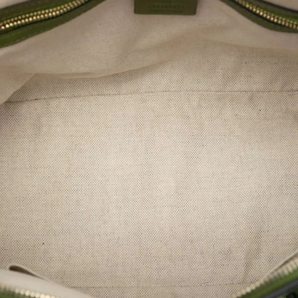 Gucci Medium Microguccissima Nice Dome Satchel Green Leather Very good - Model View