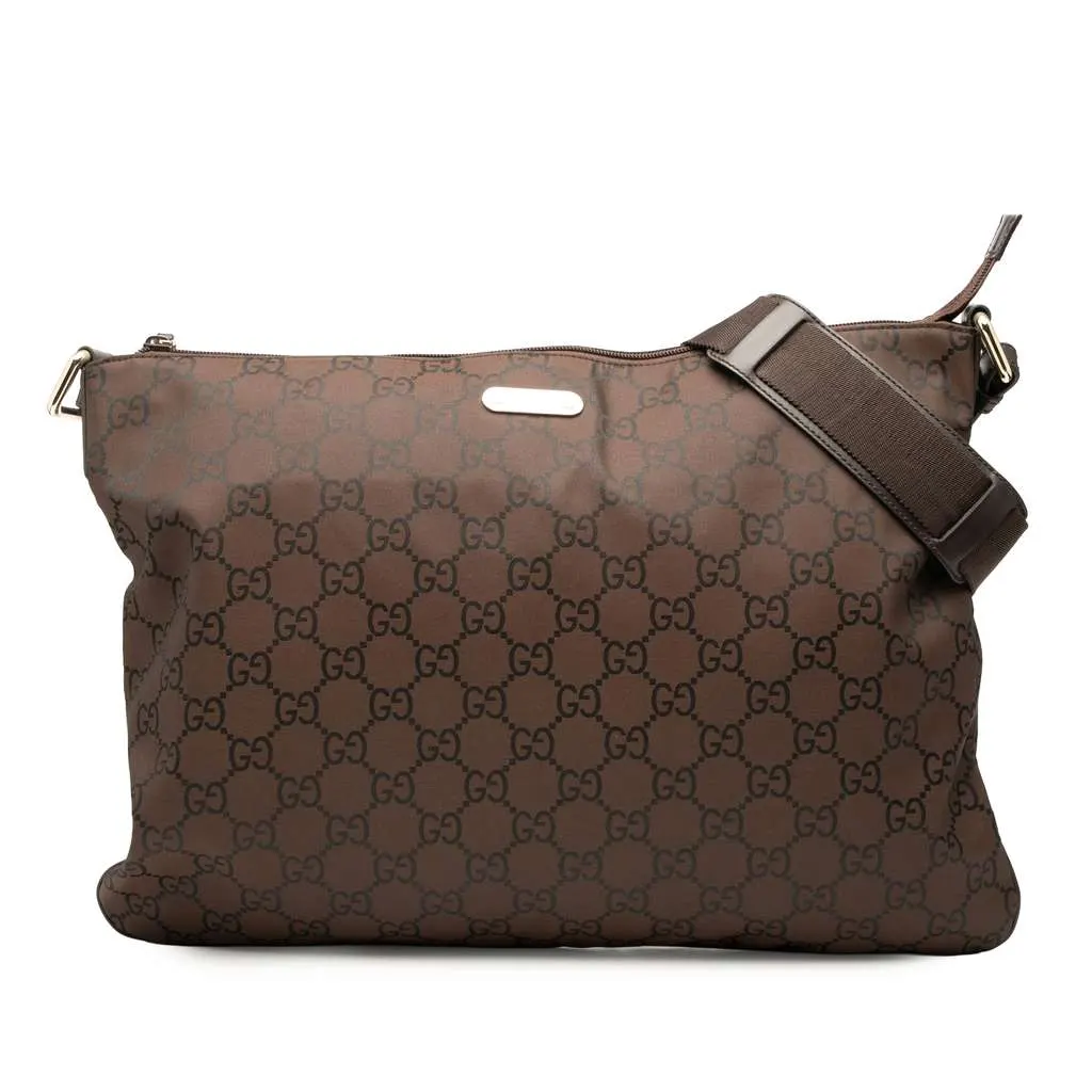 Gucci GG Nylon Crossbody Brown Very good - Front View