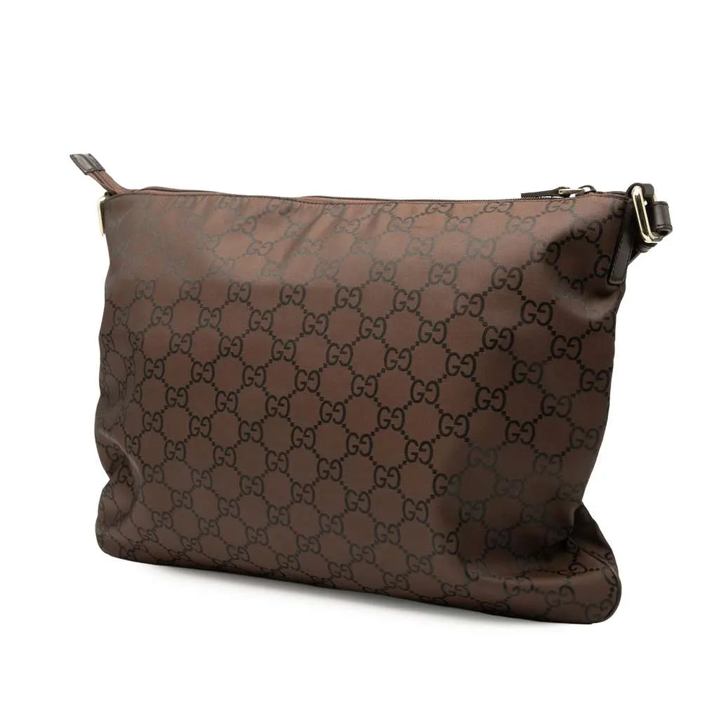 Gucci GG Nylon Crossbody Brown Very good - Back View