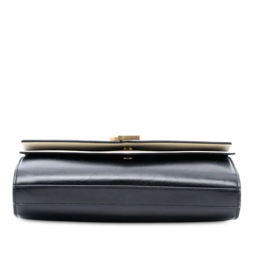 Saint Laurent Bicolor Leather Monogram Sulpice Wallet on Chain Black Leather Good - Inside View