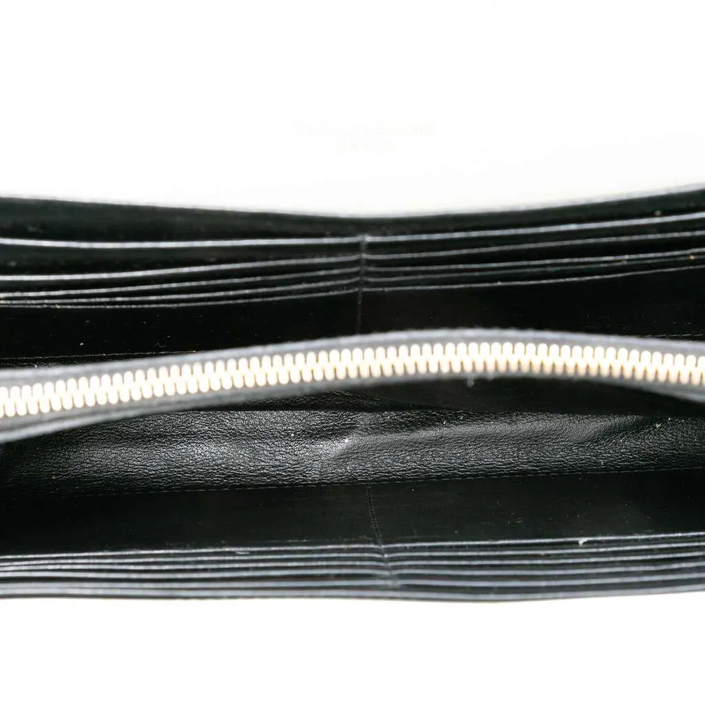 Saint Laurent Bicolor Leather Monogram Sulpice Wallet on Chain Black Leather Good - Model View