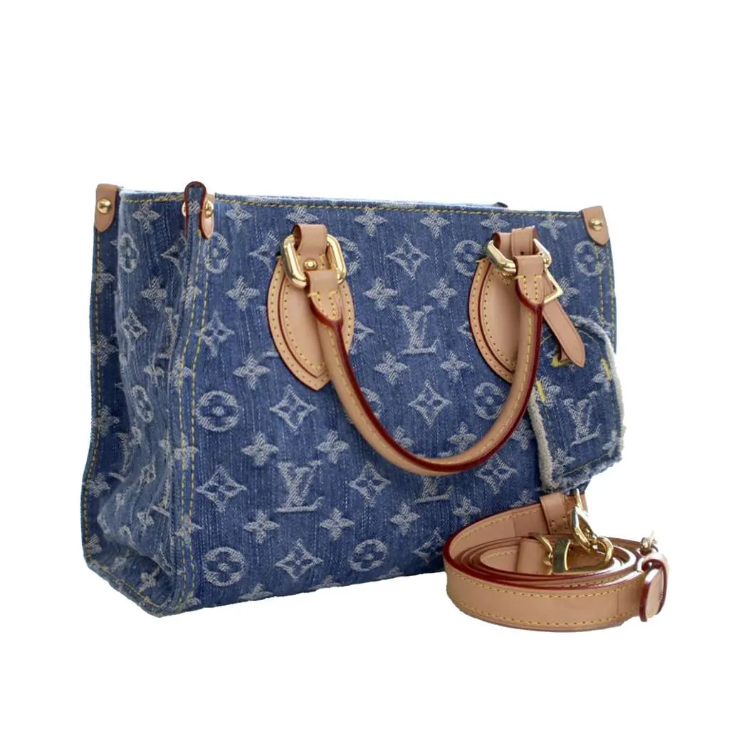Louis Vuitton Monogram Denim Onthego PM Blue Denim Good - Back View