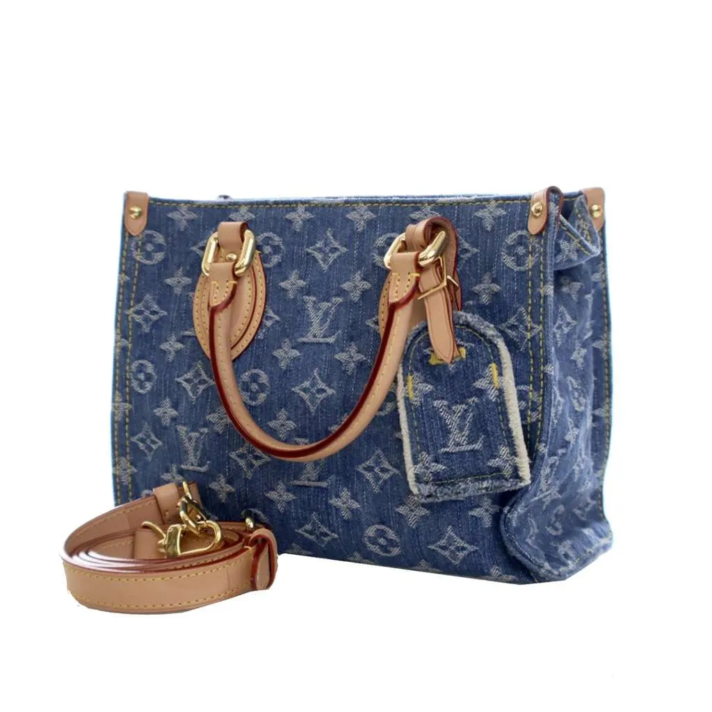 Louis Vuitton Monogram Denim Onthego PM Blue Denim Good - Inside View