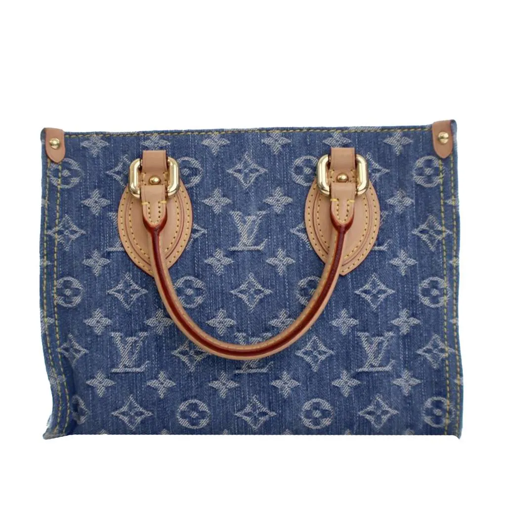 Louis Vuitton Monogram Denim Onthego PM Blue Denim Good - Model View