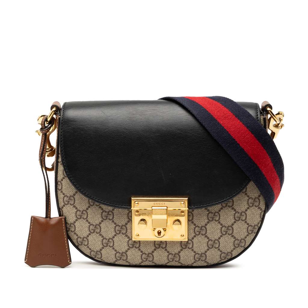 Gucci GG Supreme Web Padlock Crossbody