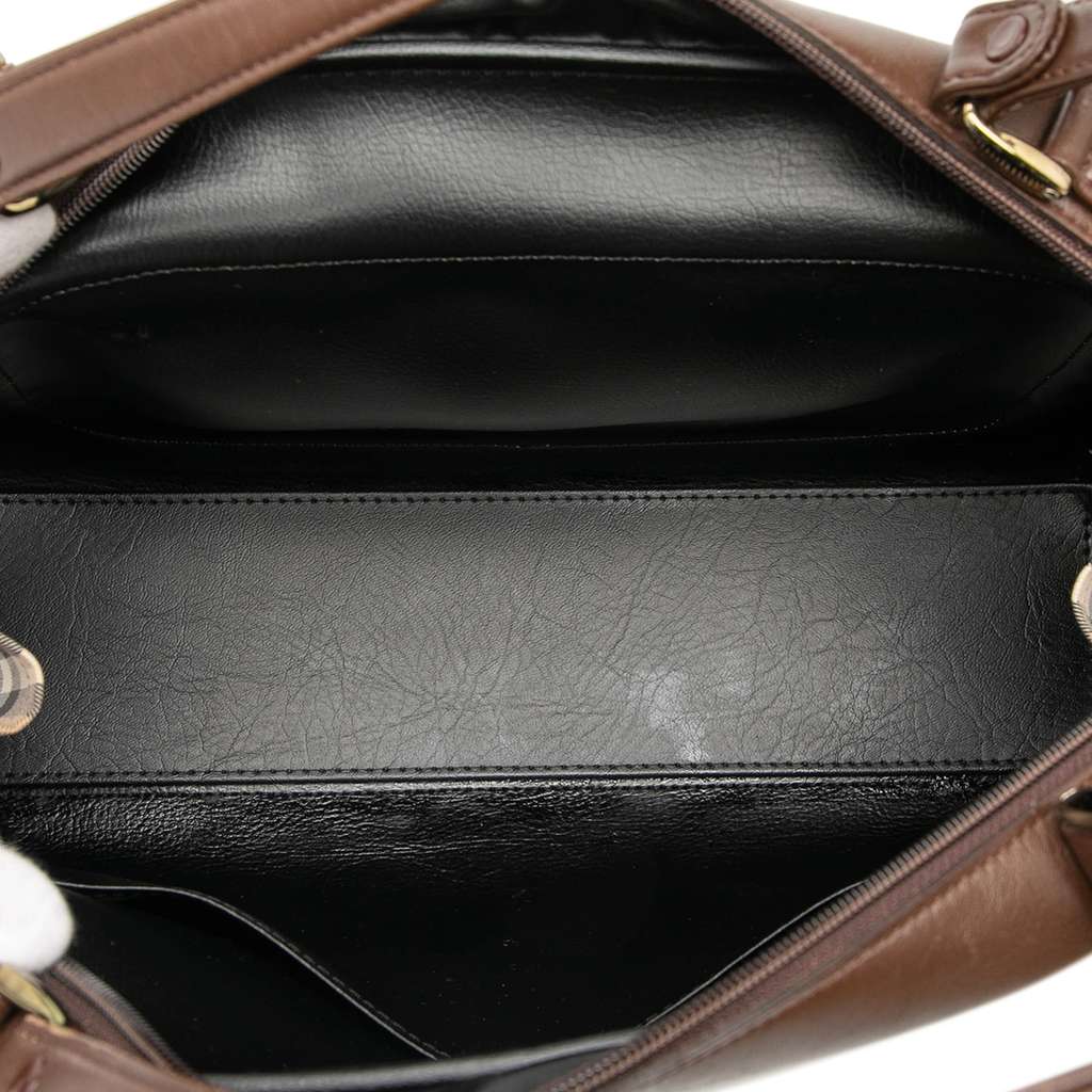 Burberry Haymarket Check Canvas and Leather Handbag - 4