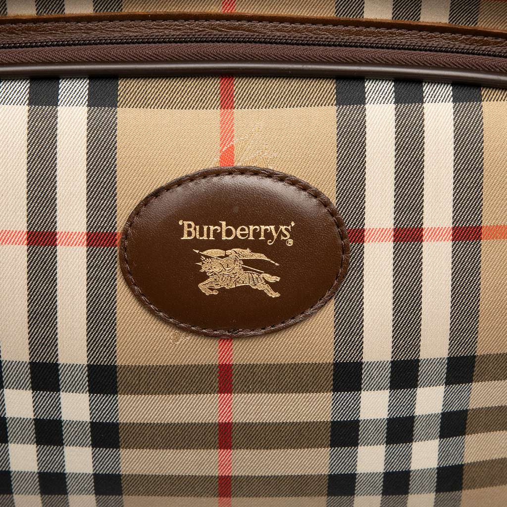 Burberry Haymarket Check Canvas and Leather Handbag - 5