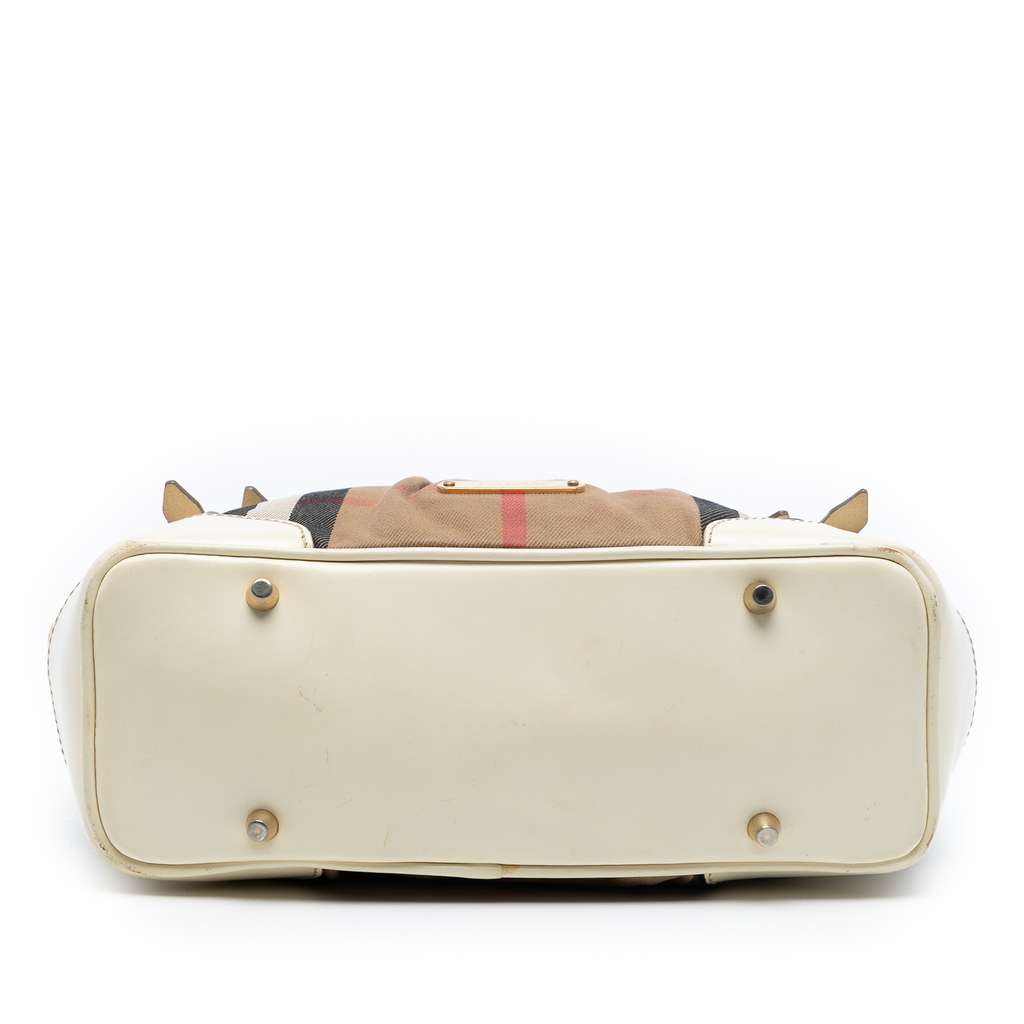 Burberry House Check Canvas and Leather Bridle Whipstitch Satchel - 3