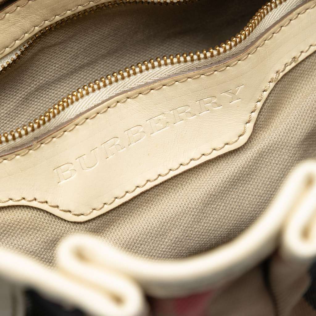 Burberry House Check Canvas and Leather Bridle Whipstitch Satchel - 5