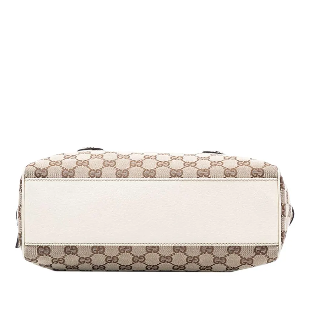 Gucci GG Canvas Charmy Boston Bag Brown Canvas Good - Inside View