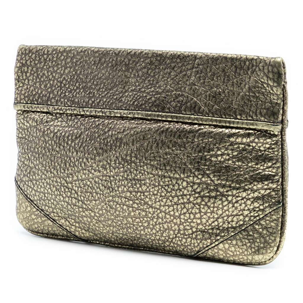 Burberry Metallic Grained Leather Wristlet Clutch - 2
