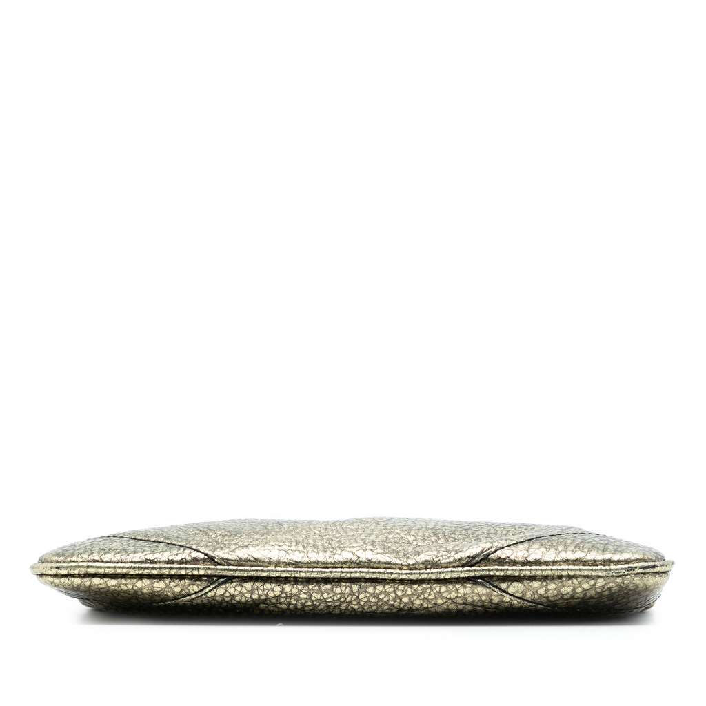 Burberry Metallic Grained Leather Wristlet Clutch - 3