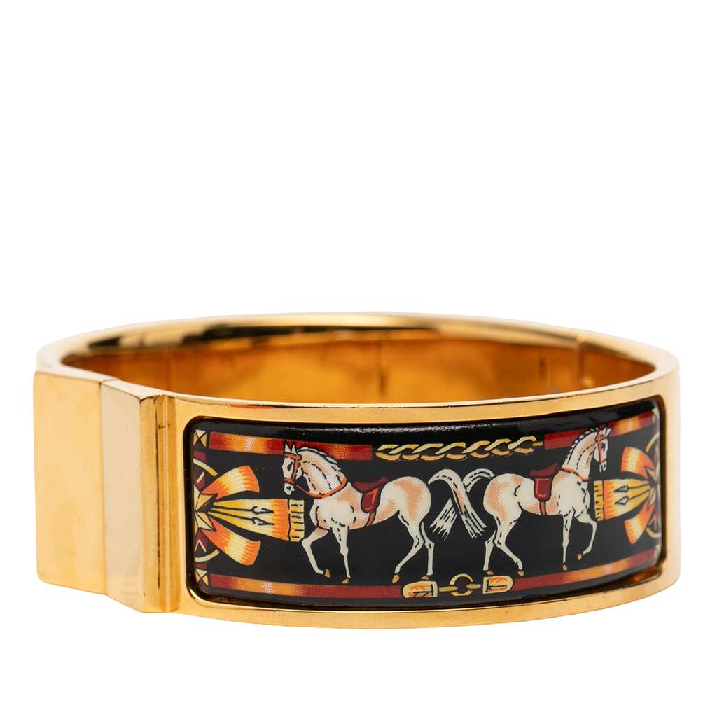 Hermès Wide Enamel Horse Loquet Bracelet PM - 2