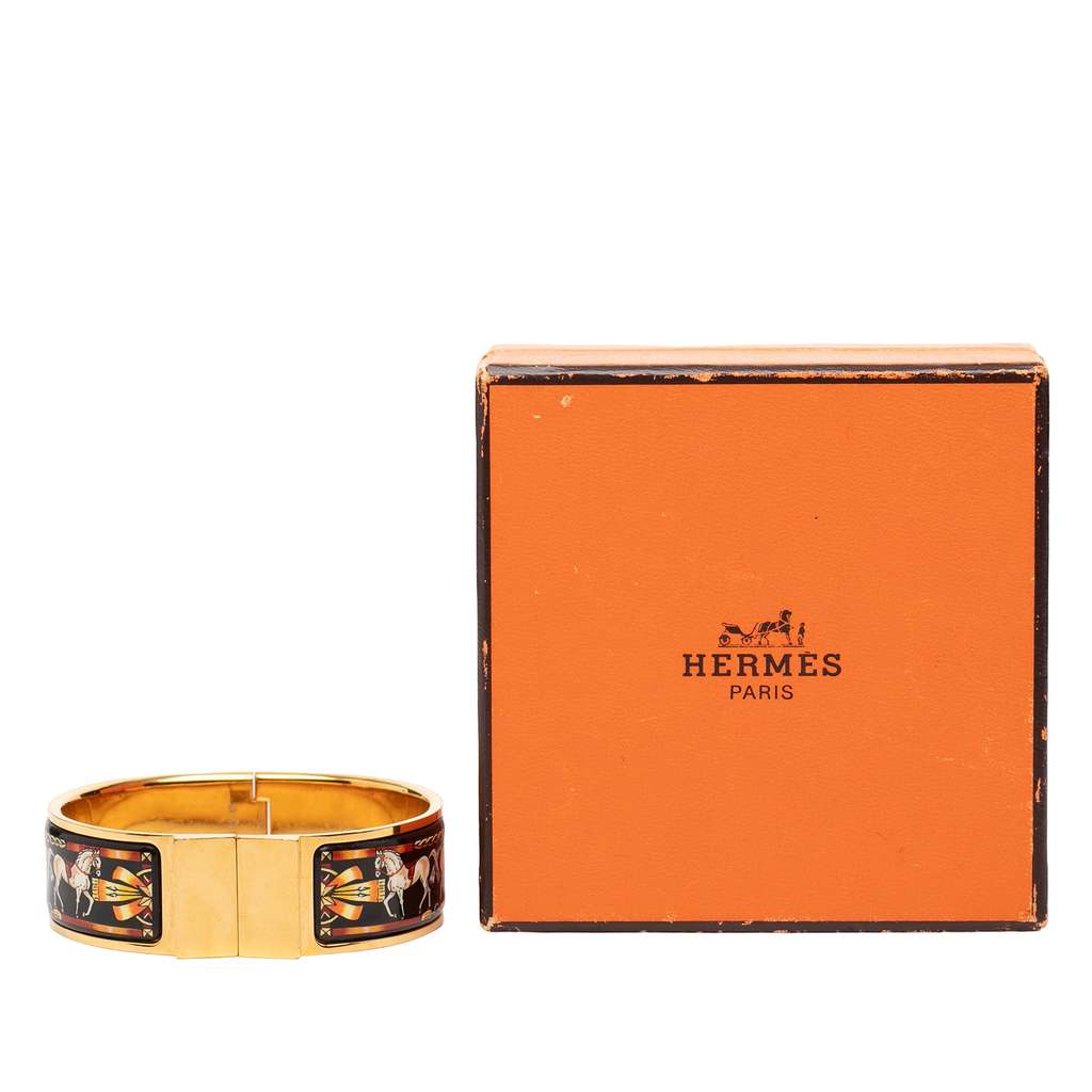 Hermès Wide Enamel Horse Loquet Bracelet PM - 5