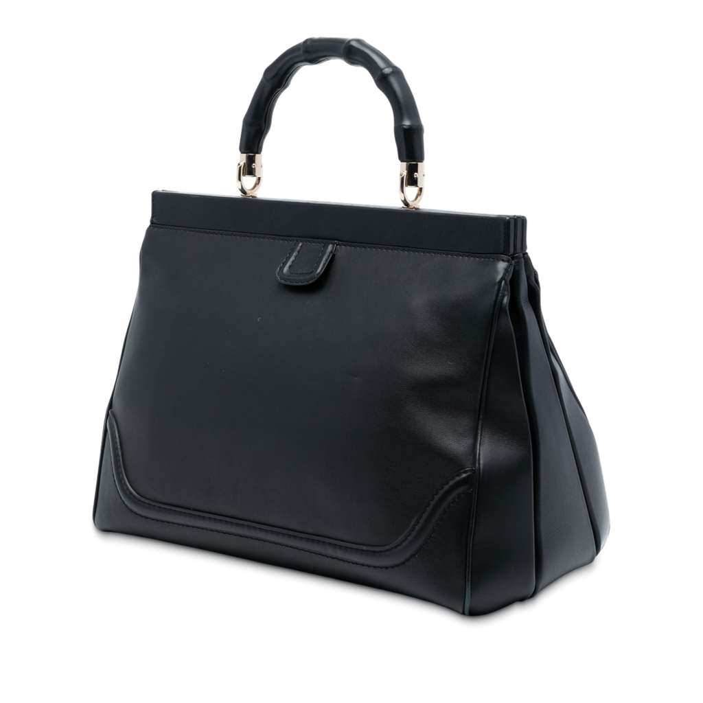 Gucci Medium Calfskin Bold Bamboo Top Handle - 2