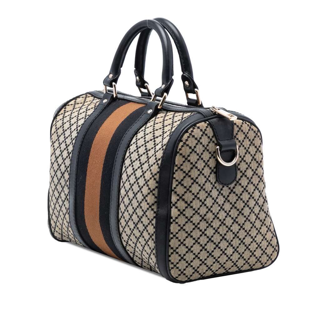 Gucci Medium Diamante Canvas Web Joy Boston Bag - 2