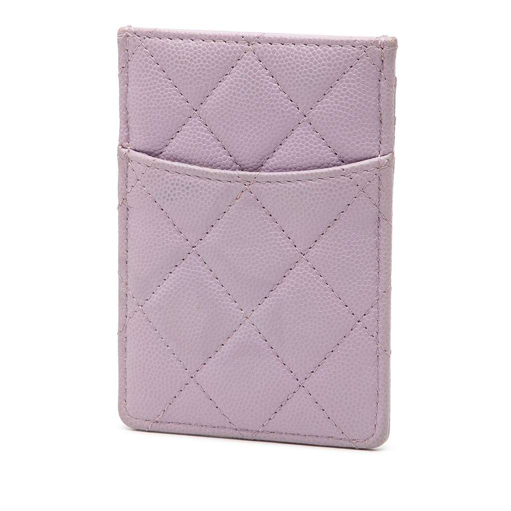 Chanel Quilted Caviar CC Logo Card Holder - 2