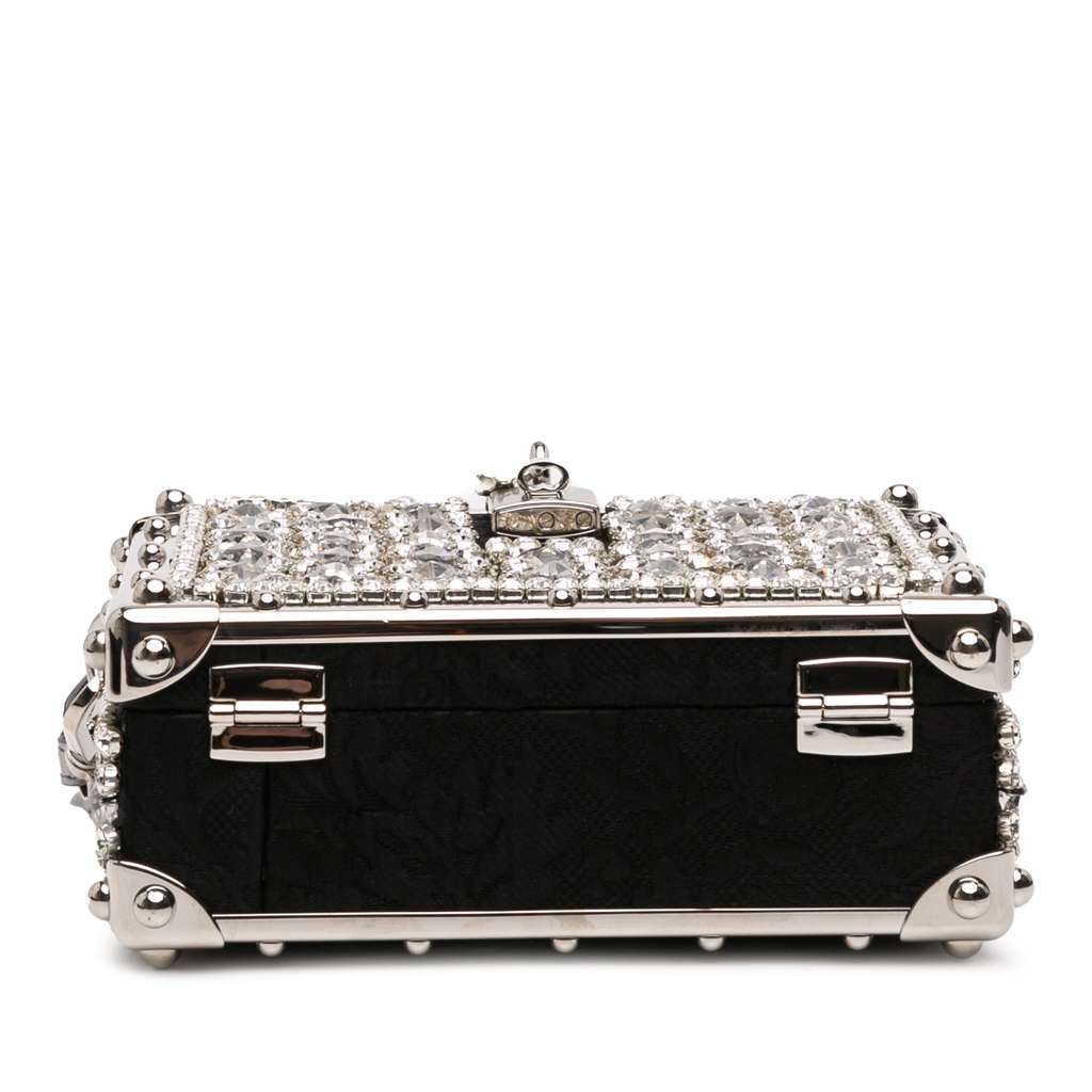 Dolce & Gabbana Rhinestone Embellished Jacquard Dolce Box Bag - 3