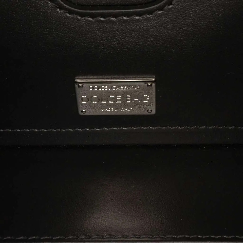 Dolce & Gabbana Rhinestone Embellished Jacquard Dolce Box Bag Black Jacquard Very good - Box View