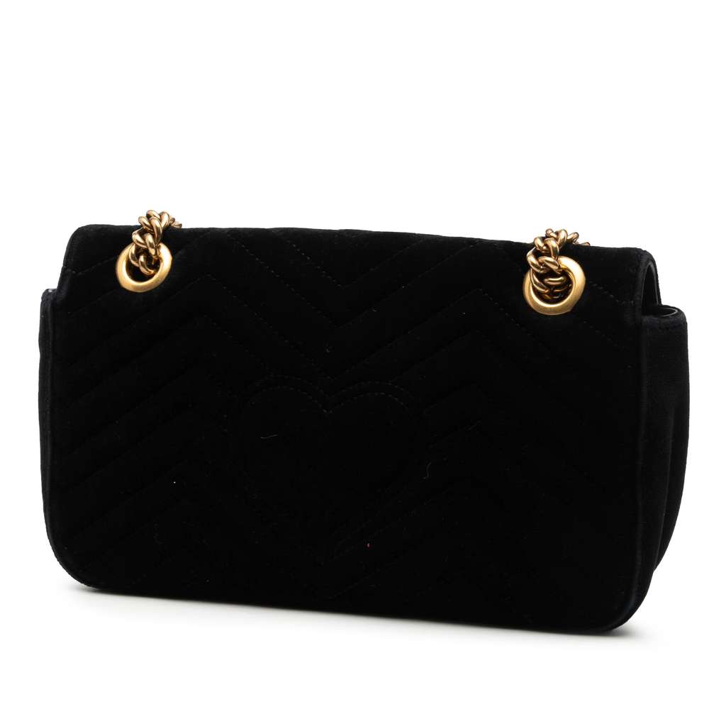Gucci Medium GG Marmont Matelasse Velvet Shoulder Bag - 2