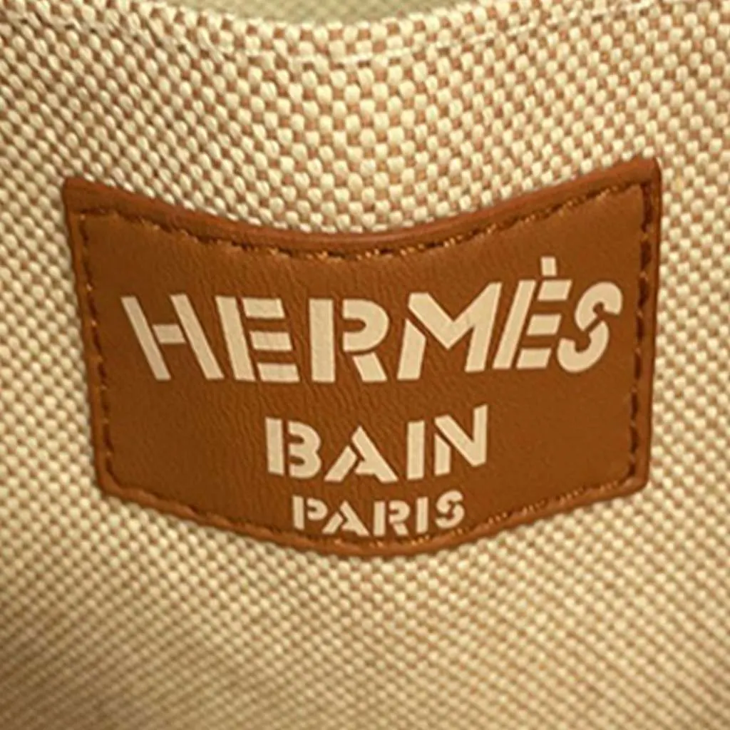 Hermès Toile Escale a la Plage Beach Bag Brown Canvas Never worn - Box View