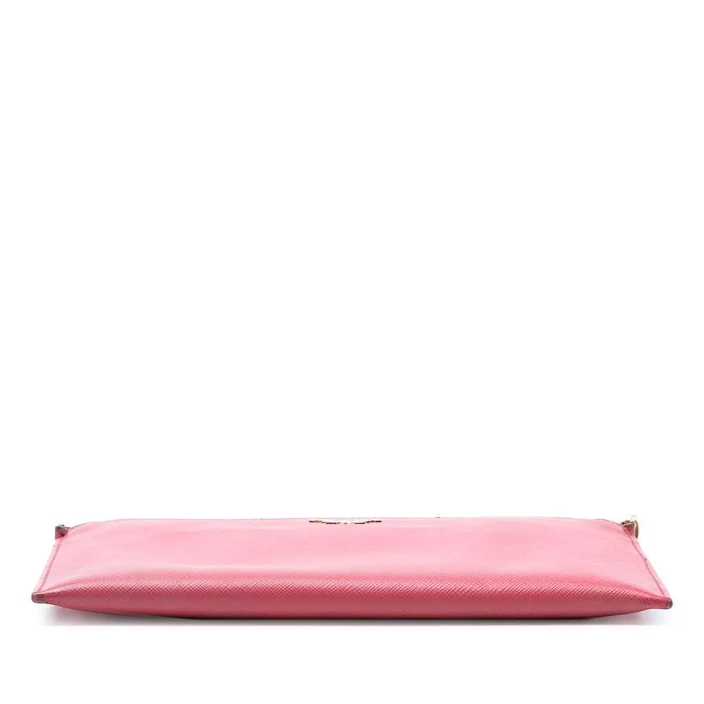Prada Saffiano Shoulder Bag Pink Leather Very good - Inside View